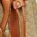 Celine Vintage Macadam Triomphe Beige Drawstring Bucket Bag