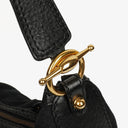 Gucci Black Leather And Cloth Medium Jockey Hobo Bag