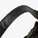 Gucci Black Leather And Cloth Medium Jockey Hobo Bag