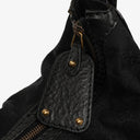 Gucci Black Leather And Cloth Medium Jockey Hobo Bag