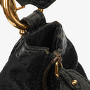 Gucci Black Leather And Cloth Medium Jockey Hobo Bag