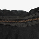 Gucci Black Leather And Cloth Medium Jockey Hobo Bag
