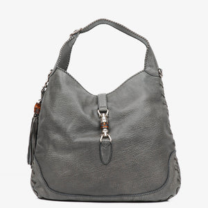 Gucci Grey Leather New Jackie Hobo Bag