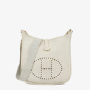 Hermes Evelyne I 30 White Clemence Leather Shoulder Bag