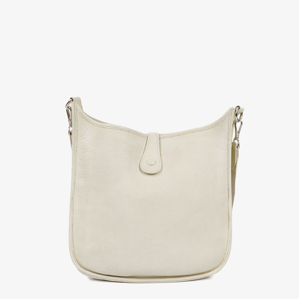 Hermes Evelyne I 30 White Clemence Leather Shoulder Bag