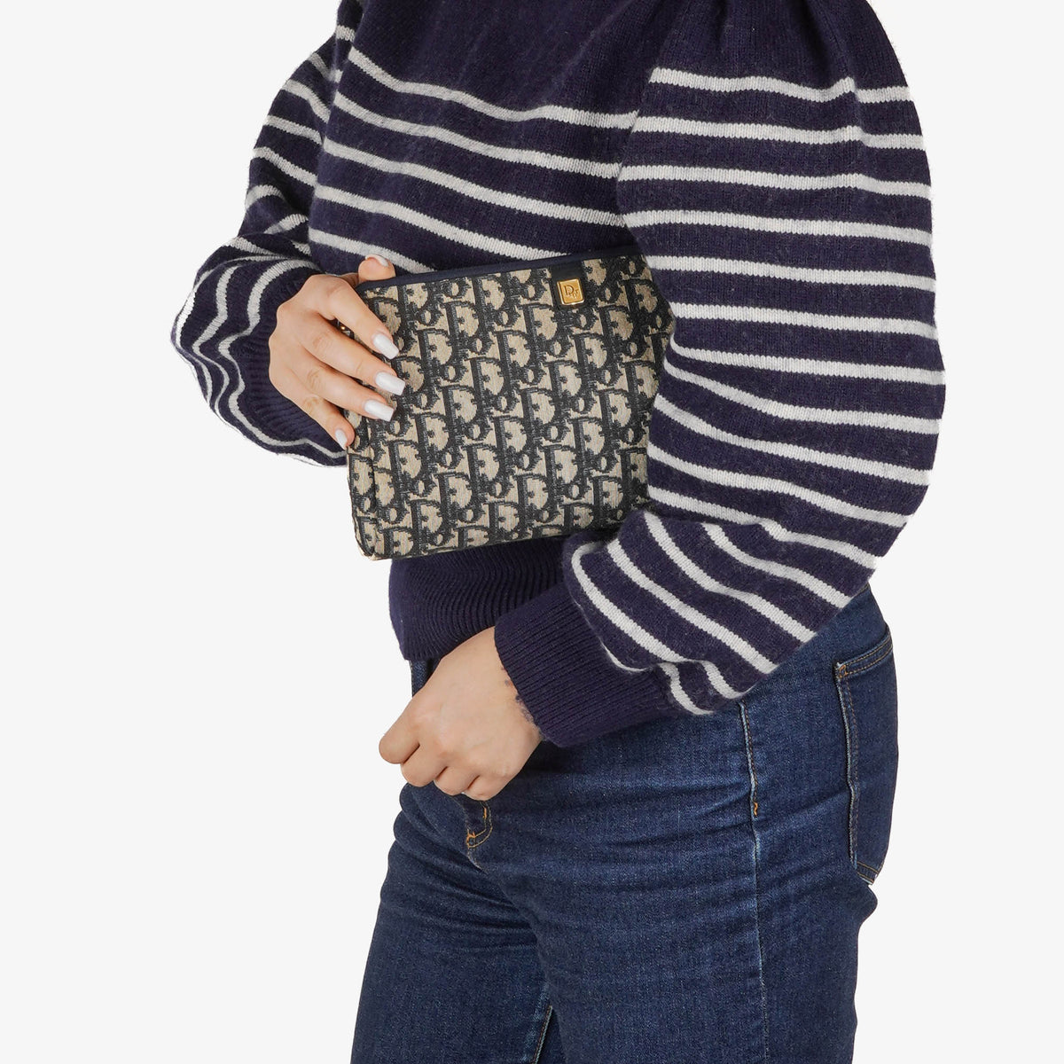 Dior Navy Trotter Monogram Clutch