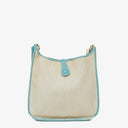 Hermes Evelyne I 32 Clemence Bleu Jean Toile and Leather Bag