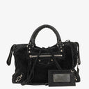 Balenciaga Shearling Motocross Classic City Bag