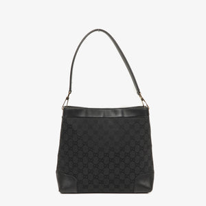 Gucci GG Canvas And Leather Shoulder Hobo Bag