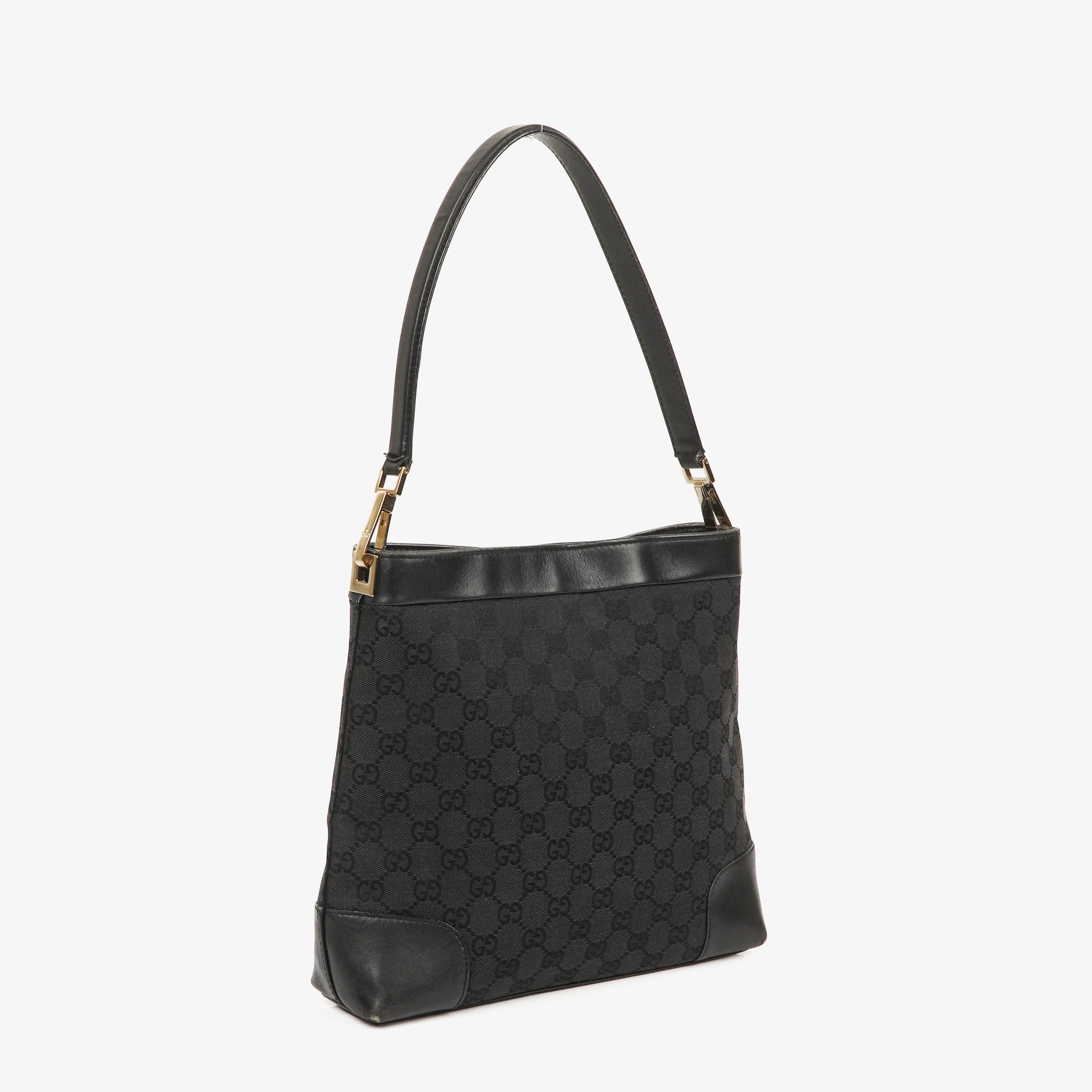 Gucci GG Canvas And Leather Shoulder Hobo Bag
