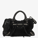 Balenciaga Shearling Motocross Classic City Bag
