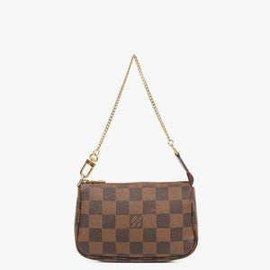 Louis Vuitton Mini Pochette Accessoires Damier Ebene Clutch Handbag