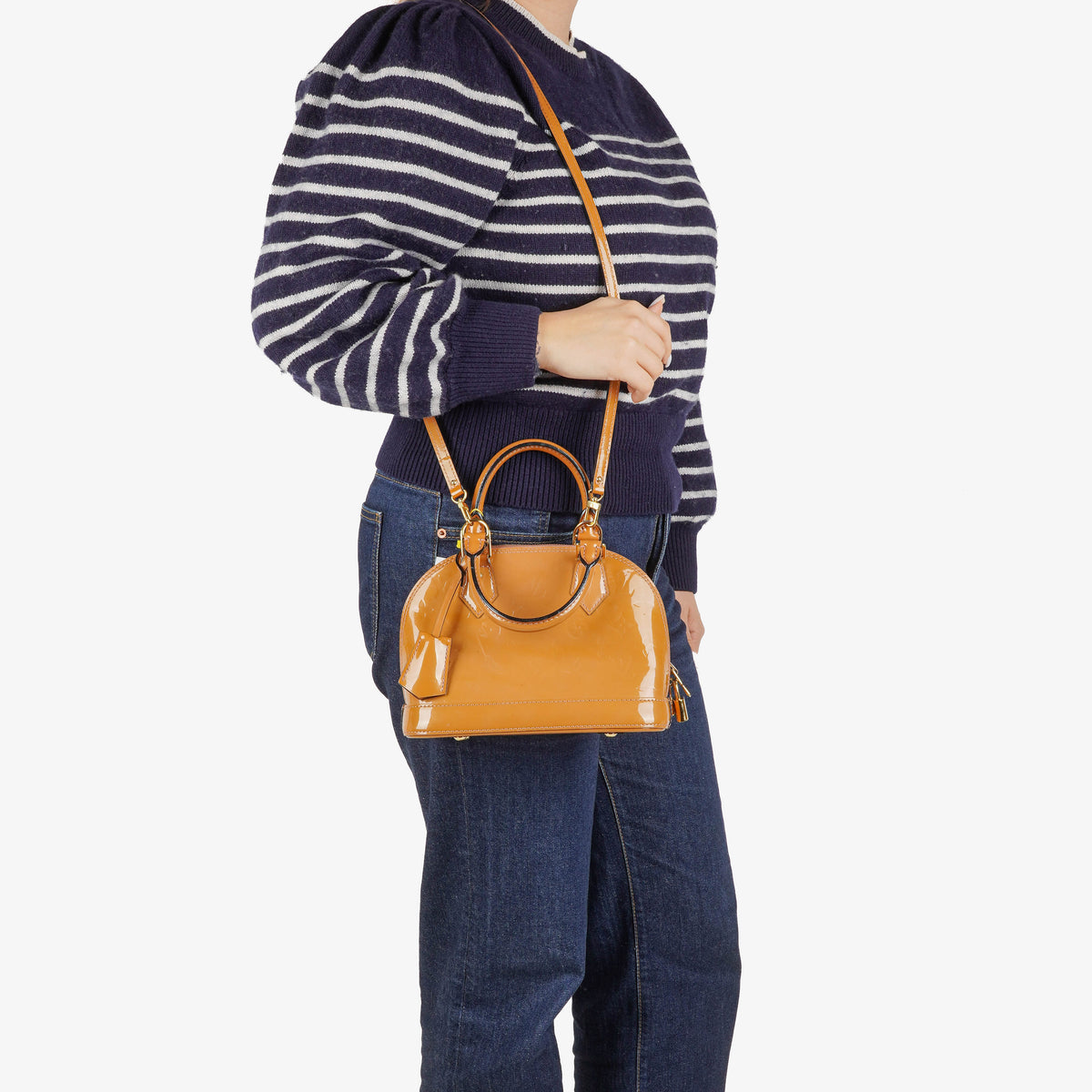 Louis Vuitton Alma BB Beige Monogram Vernis Leather Handbag