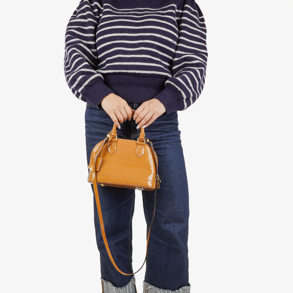 Louis Vuitton Alma BB Beige Monogram Vernis Leather Handbag