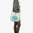 Hermes Evelyne I 32 Clemence Bleu Jean Toile and Leather Bag