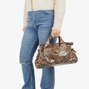 Gucci Hysteria GG Crystal Coated Canvas Beige/Ebony Top Handle Bag