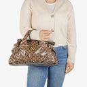 Gucci Hysteria GG Crystal Coated Canvas Beige/Ebony Top Handle Bag
