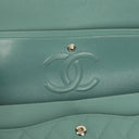 Chanel Medium Double Flap Bag Blue Quilted Caviar Leather With Silver-Tone Hardware