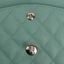Chanel Medium Double Flap Bag Blue Quilted Caviar Leather With Silver-Tone Hardware