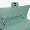 Chanel Medium Double Flap Bag Blue Quilted Caviar Leather With Silver-Tone Hardware
