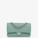 Chanel Medium Double Flap Bag Blue Quilted Caviar Leather With Silver-Tone Hardware