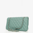 Chanel Medium Double Flap Bag Blue Quilted Caviar Leather With Silver-Tone Hardware