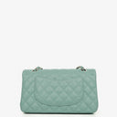 Chanel Medium Double Flap Bag Blue Quilted Caviar Leather With Silver-Tone Hardware