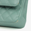 Chanel Medium Double Flap Bag Blue Quilted Caviar Leather With Silver-Tone Hardware