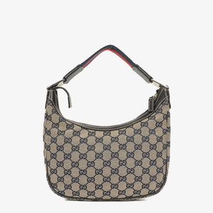 Gucci Charmy Navy GG Canvas Hobo Bag