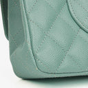 Chanel Medium Double Flap Bag Blue Quilted Caviar Leather With Silver-Tone Hardware