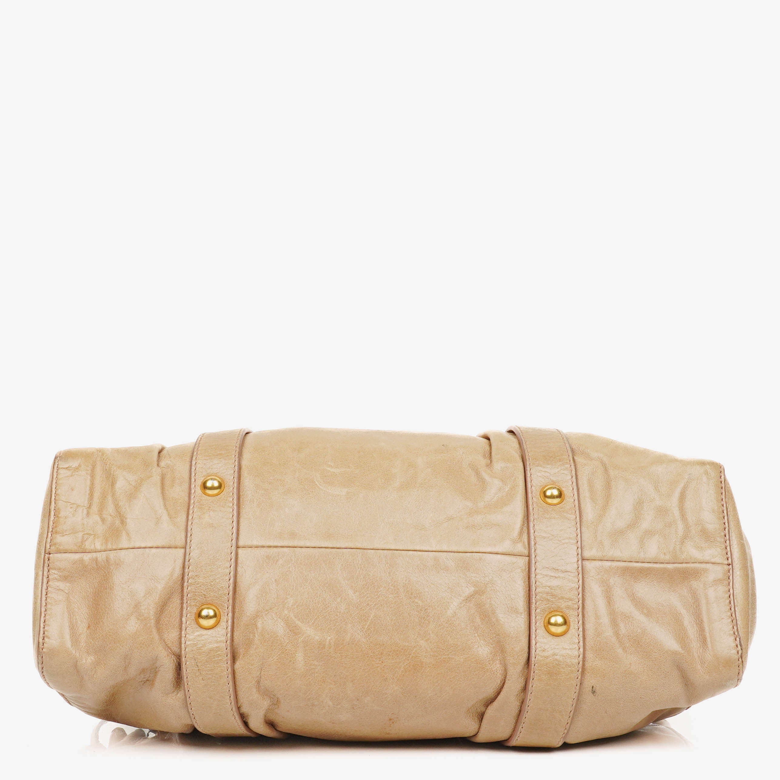 Miu Miu Vitello Beige Satchel Bag