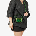 Diesel Green Metalic Mirrored Leather 1DR-XS-S Mini Bag