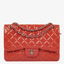 Chanel Jumbo Classic Double Flap Patent Quilted Leather With Silver-tone Hardware
