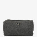 Prada Gray Wool Cosmetic Case