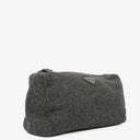 Prada Gray Wool Cosmetic Case