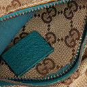 Gucci GG Beige/Turquoise Monogram Canvas Belt Bag