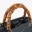 Gucci Bamboo Shopper Blue Leather Satchel Small Bag