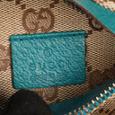 Gucci GG Beige/Turquoise Monogram Canvas Belt Bag