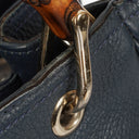 Gucci Bamboo Shopper Blue Leather Satchel Small Bag
