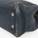 Gucci Bamboo Shopper Blue Leather Satchel Small Bag