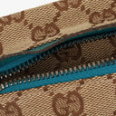 Gucci GG Beige/Turquoise Monogram Canvas Belt Bag