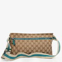 Gucci GG Beige/Turquoise Monogram Canvas Belt Bag