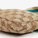 Gucci GG Beige/Turquoise Monogram Canvas Belt Bag