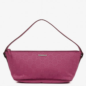 Gucci Mini Baguette Pochette Boat Pink GG Monogram Bag