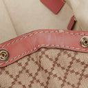 Gucci Beige/Pink Diamante Canvas Sukey Shoulder Hobo Bag