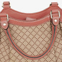 Gucci Beige/Pink Diamante Canvas Sukey Shoulder Hobo Bag