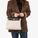 Hermes Herbag Natural/Black Vache Hunter Criss Viking 2 In 1 Bag