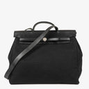 Hermes Herbag Noir Canvas Vache Hunter MM 2 In 1 Bag