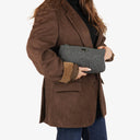 Prada Gray Wool Cosmetic Case