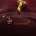 Chanel Burgundy Lambskin Quilted Turnlock Tote Bag